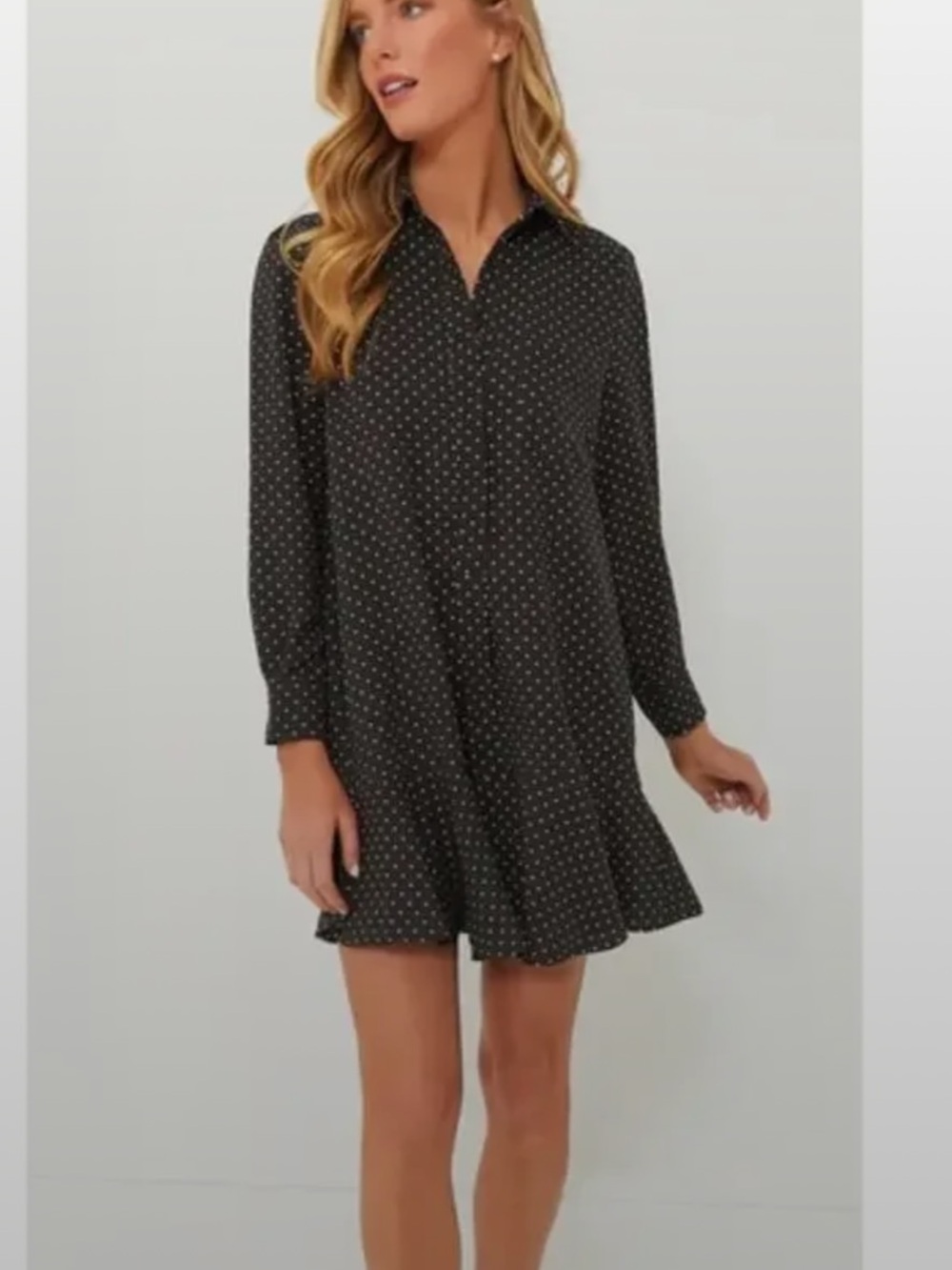 Tuckernuck Womens Callahan shirt dress in an espresso polka dot print XL